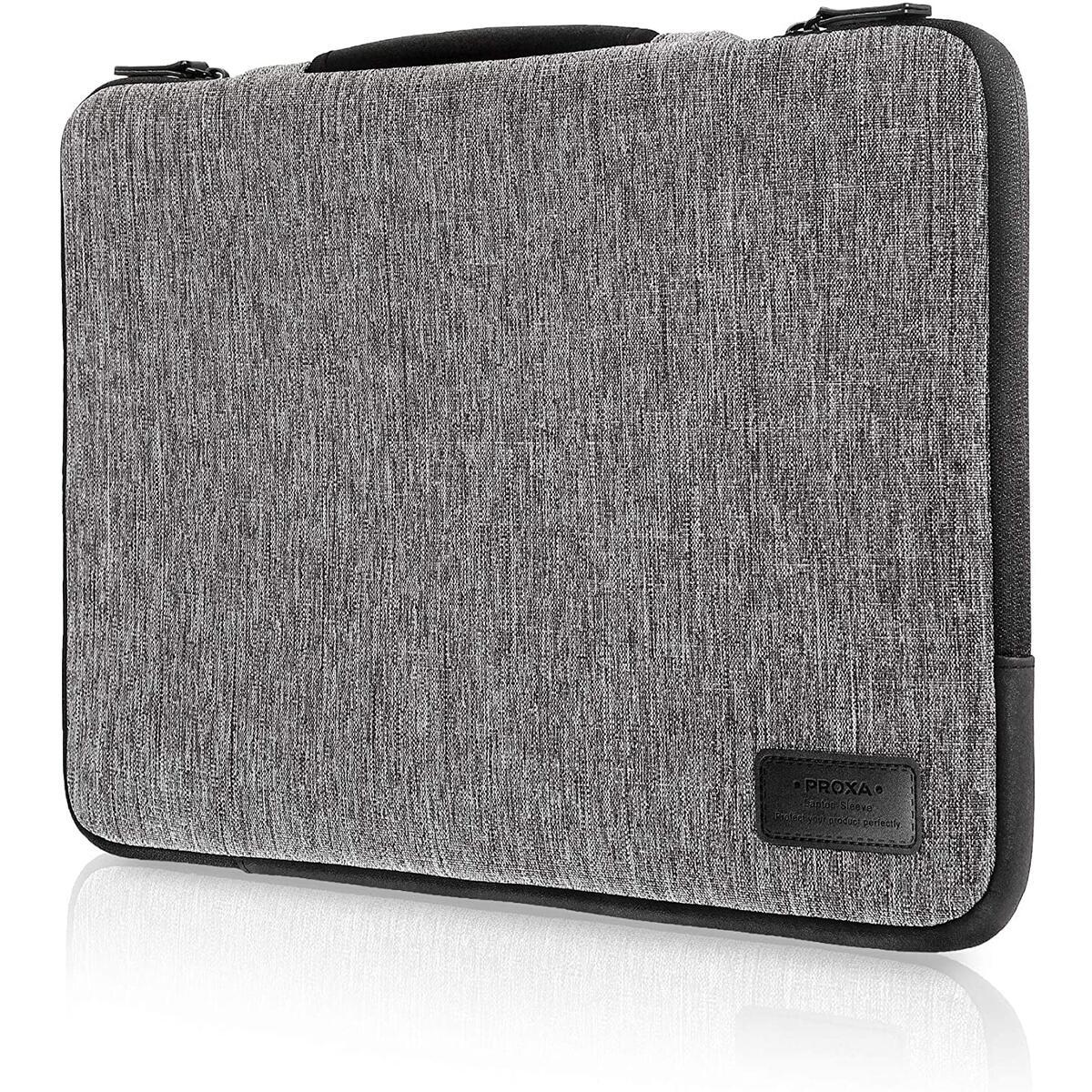 PROXA Laptop Sleeve for 16” Laptop, Water Resistant Shock Absorbent Dual Layer Carrying Case with Handle, Side Pocket for MacBook Pro 16 2020, ASUS ROG, Razer Blade, MSi Stealth (16", Space Grey)