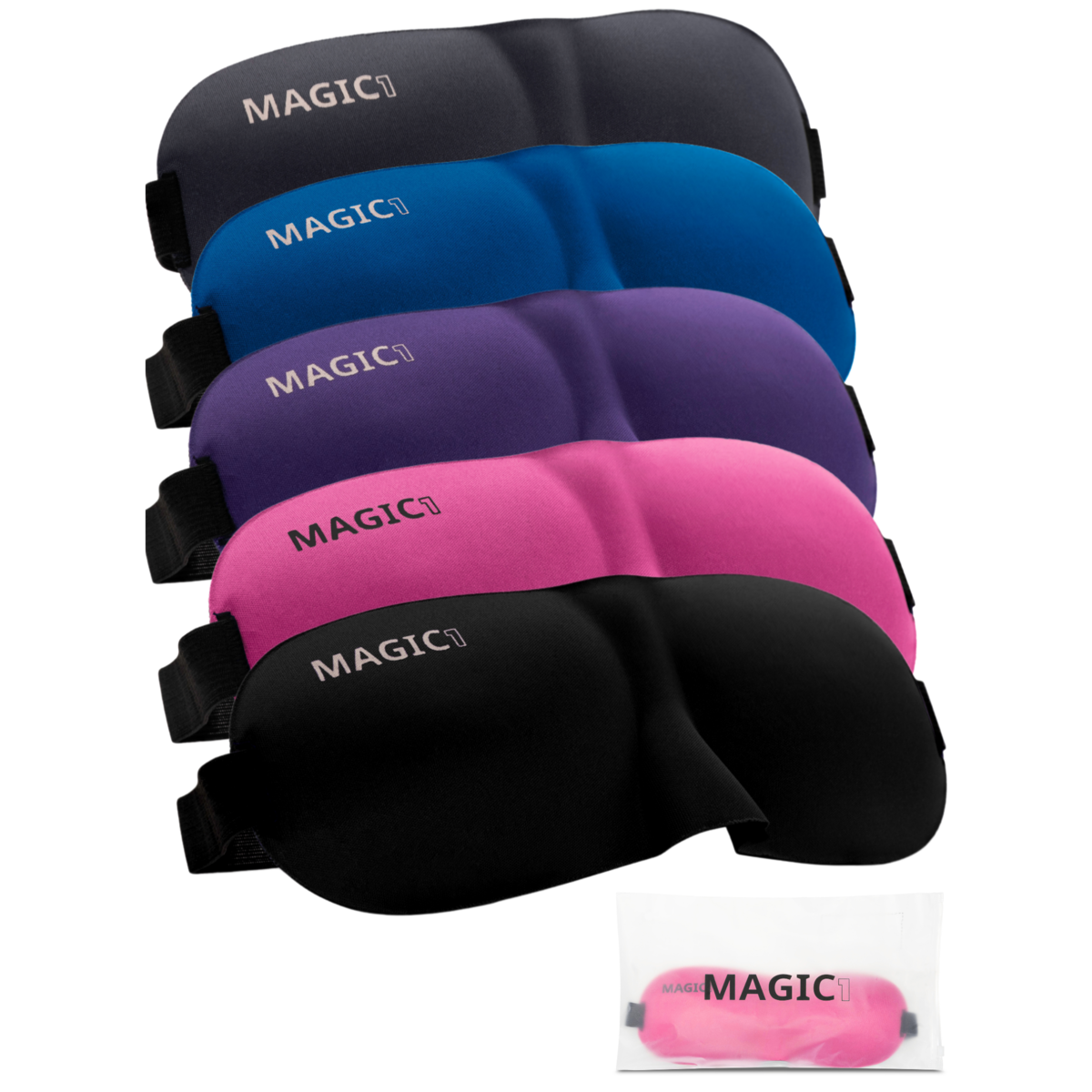 Sleep Mask Upgraded Lightweight for Men Women Eye Mask 3D Sleeping Mask Adjustable Strap Block Out Light Night Blindfold Soft Eye Cover for Travel, Nap, Meditation, Night Shift