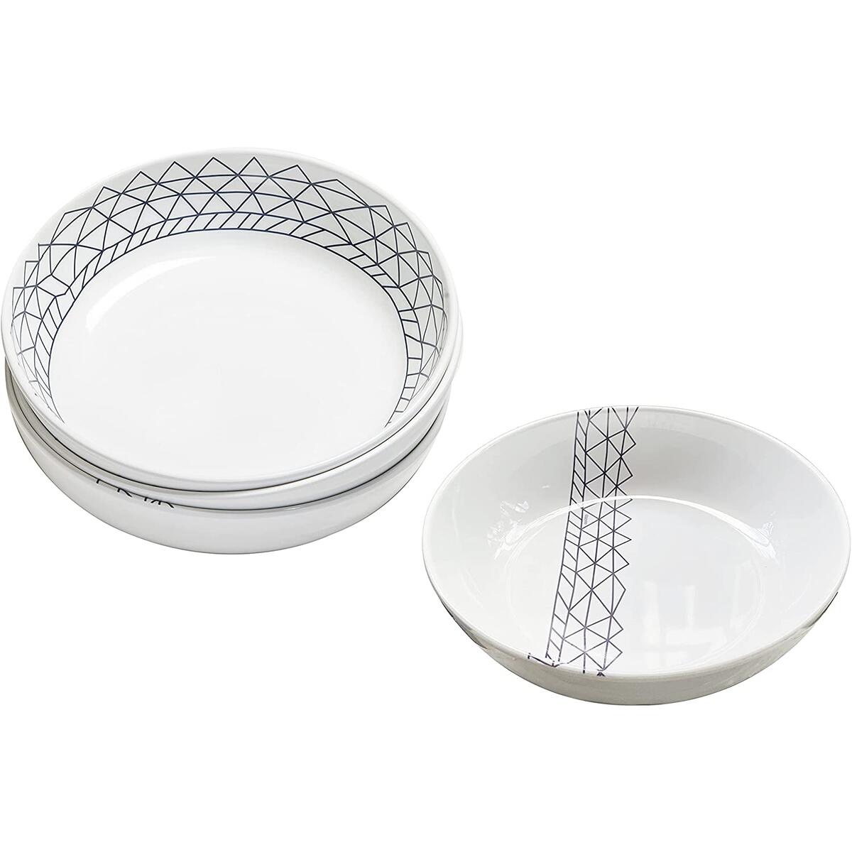 bzyoo 34oz 4PCS Pasta Bowl SetSpidy Blue- French Navy)