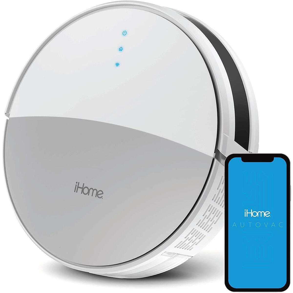 Rebate Only For Color Eclipse White iHome AutoVac 2-in-1  Robot Vacuum + Mopping Enabled with Mapping HomeMap Navigation, 2000pa Suction Power, HyperDrive Technology for Pet Hair, Alexa/Google and App Control