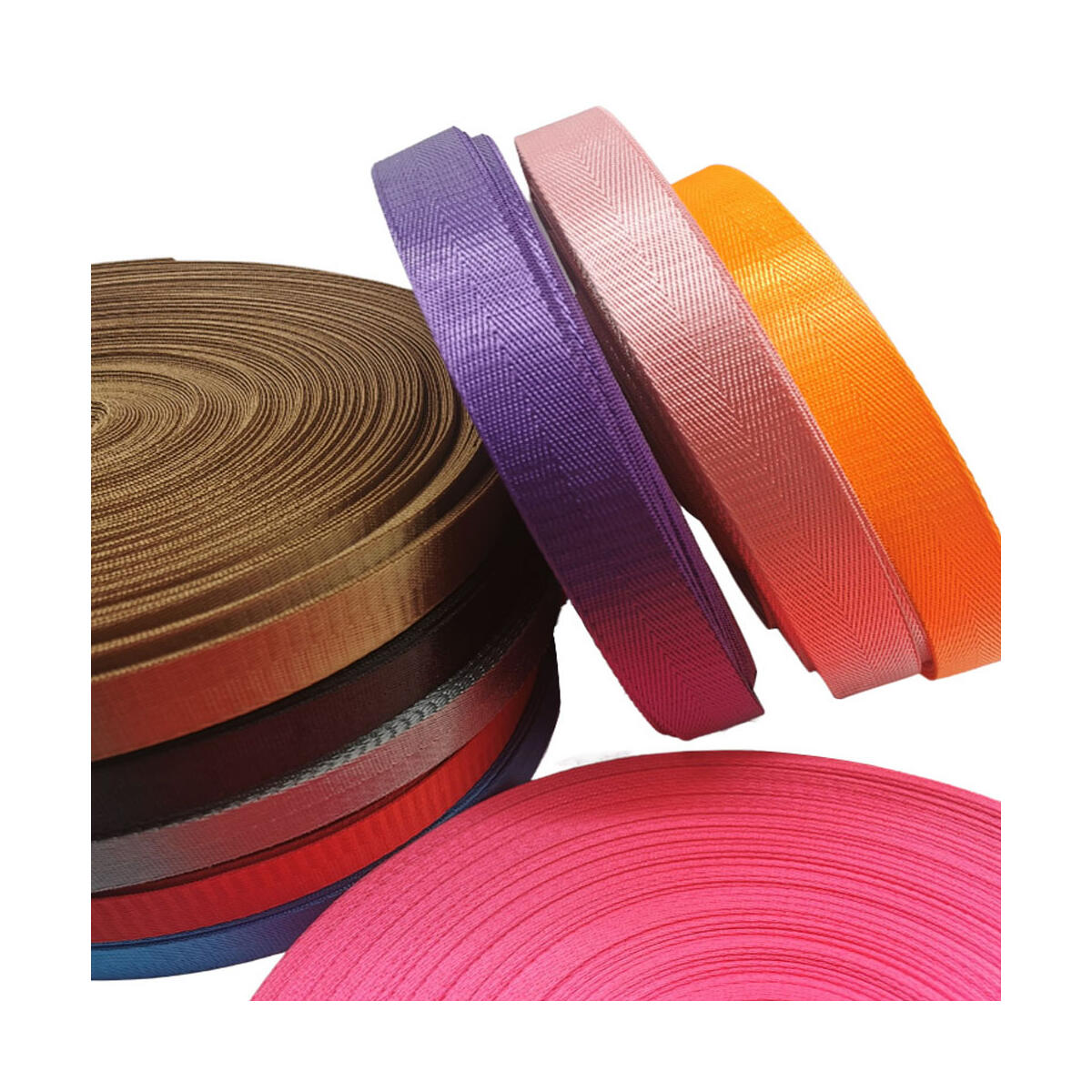 1" Seat Belt Nylon Webbing with Nine Finished Colors - 45 Yards