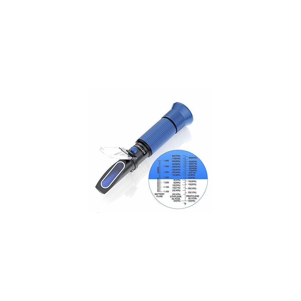 Antifreeze Refractometer for Measuring Freezing Point of Automobile Antifreeze Systems and Checking Battery Fluid Condition,3 in 1 Coolant Tester for Battery Acid, Propylene and Ethylene Glycol Acid