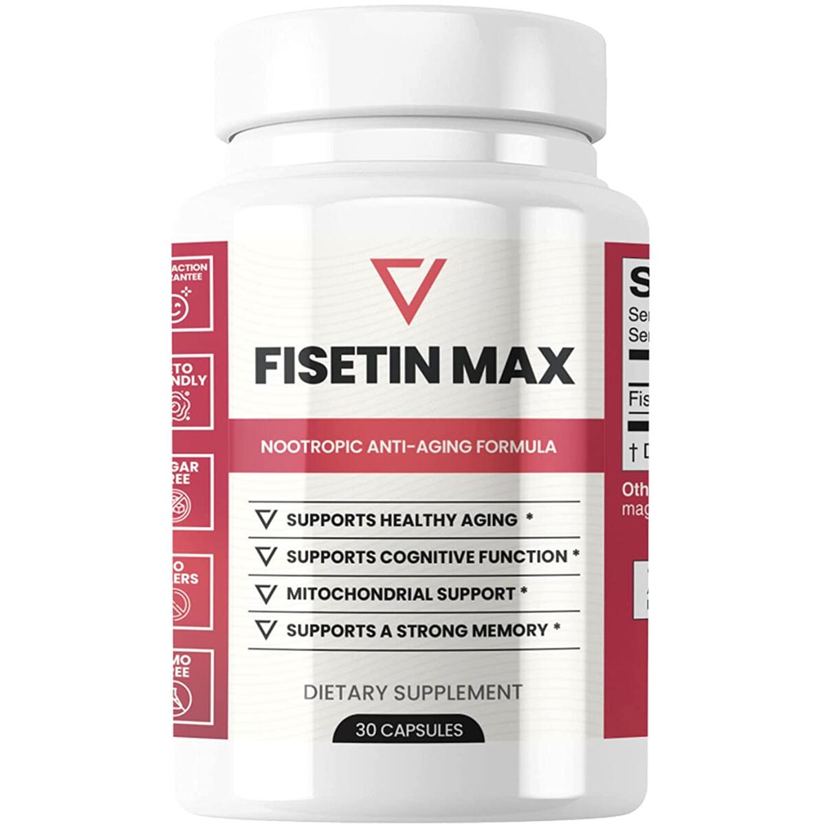 Fisetin Max | Nootropic Anti-Aging Supplement - Doctor Approved Antioxidant Support for Healthy Aging, Better Brain Health, Improved Energy Levels, and Maintaining Strong Memory* - 30-Day Supply