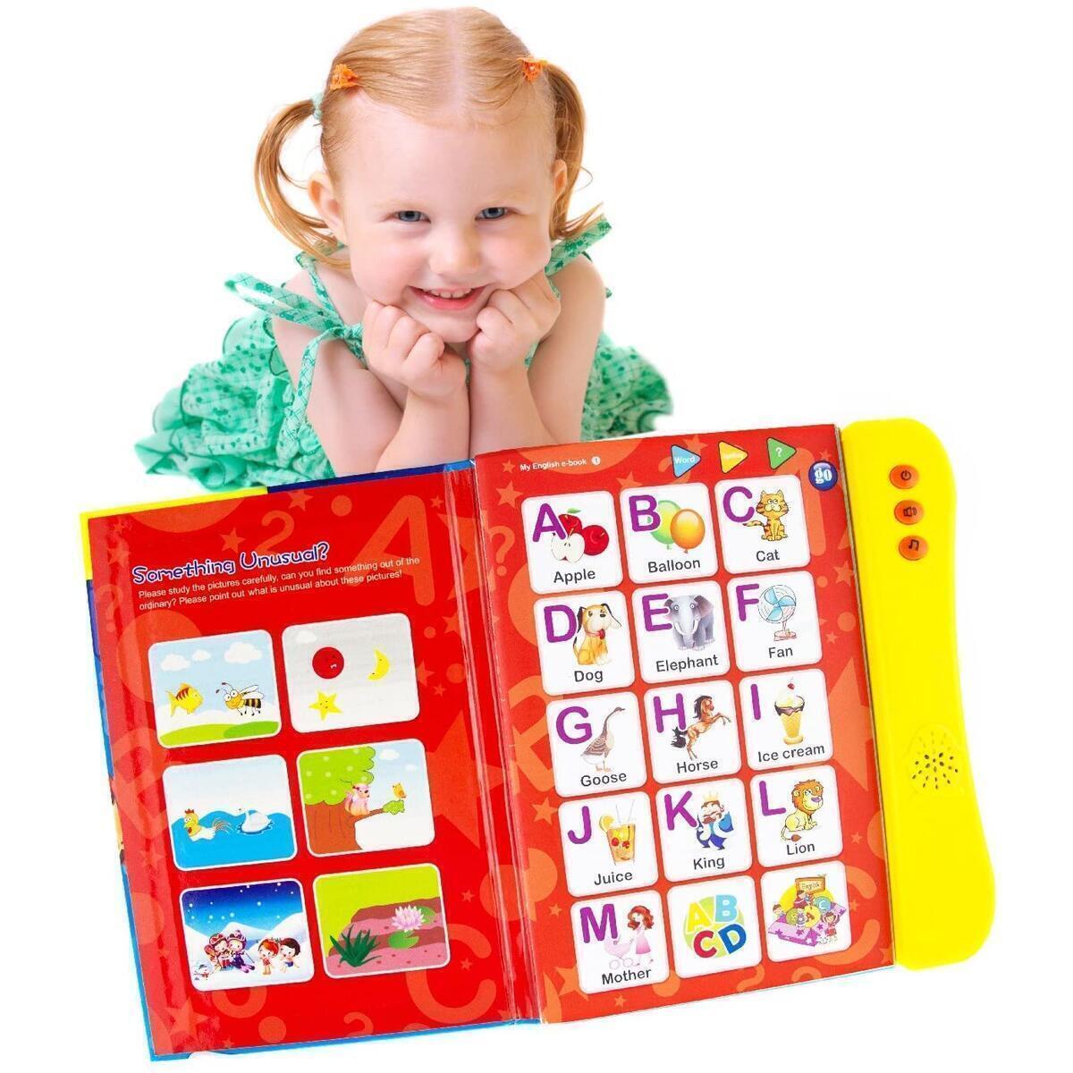 Boxiki kids ABC Sound Book for Children. English Letters & Words, Fun Educational Toys. Interactive Books for Toddlers, Learning Toys for 3 Year Old Girls & B