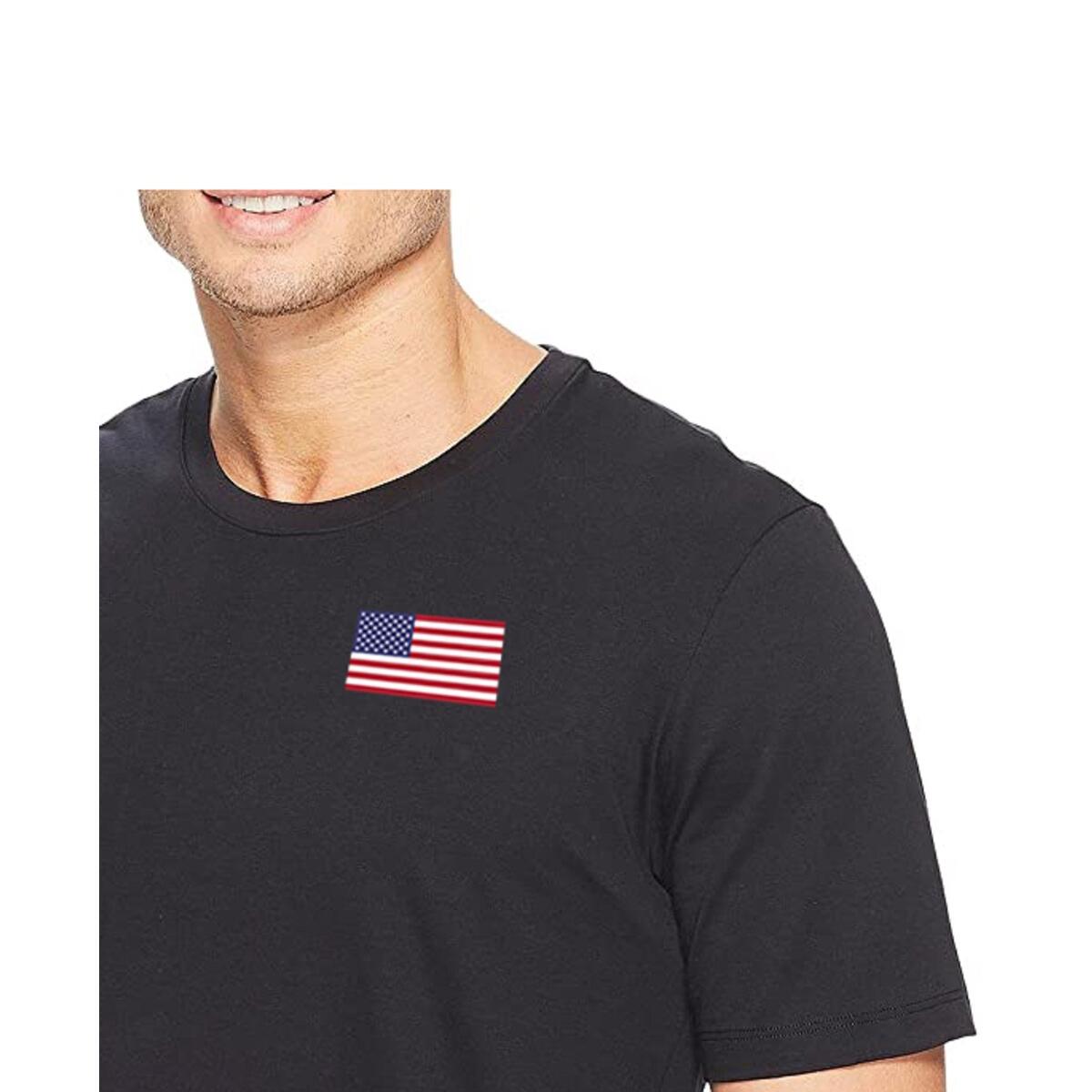 Suusha United States USA Flag Black Printed Tshirt Tee Top Cotton for Men Gents Boys