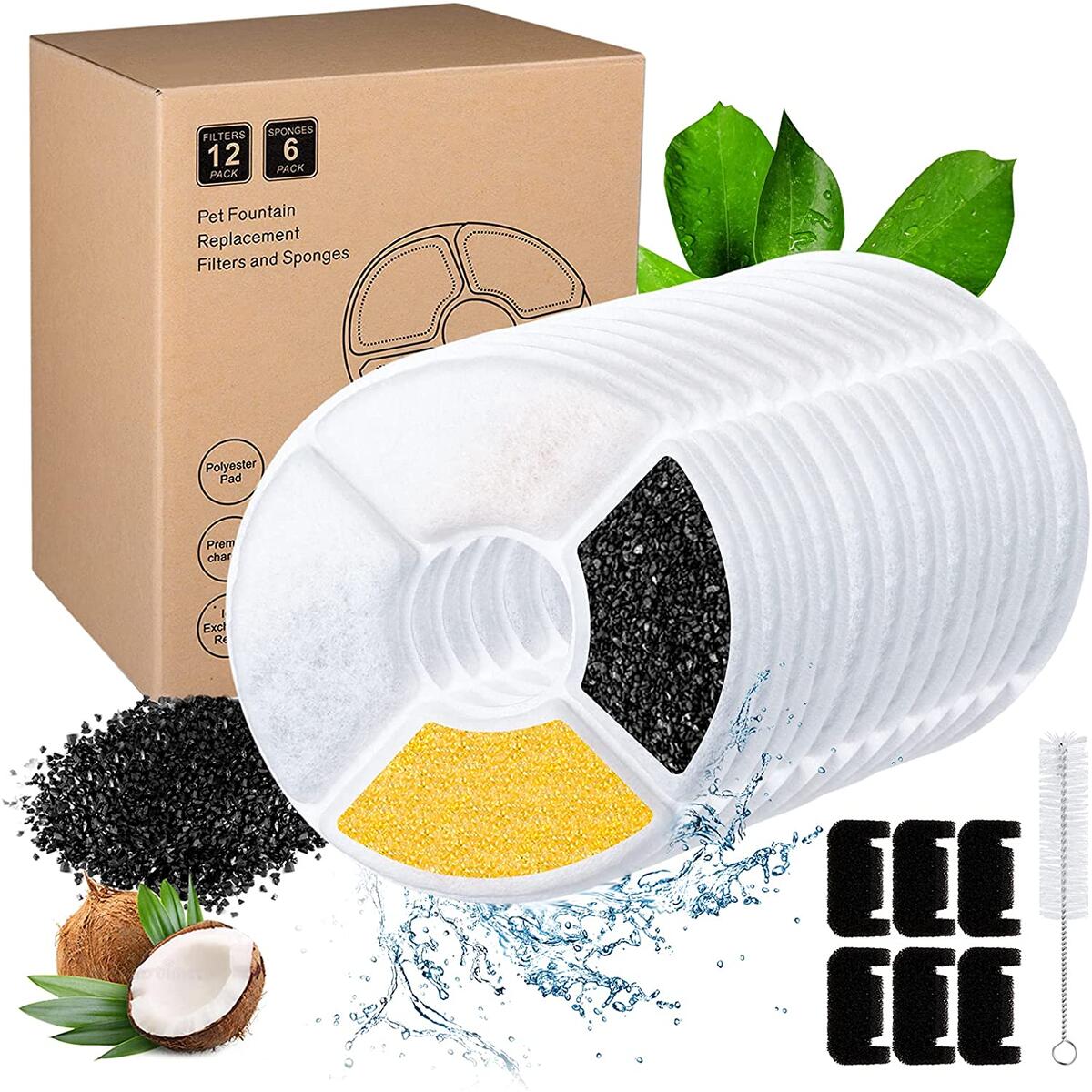 Upgraded Cat Water Fountain Filters,  4-Layer Filtration System , Exceeds most filters on the market,Make your cat love drinking water