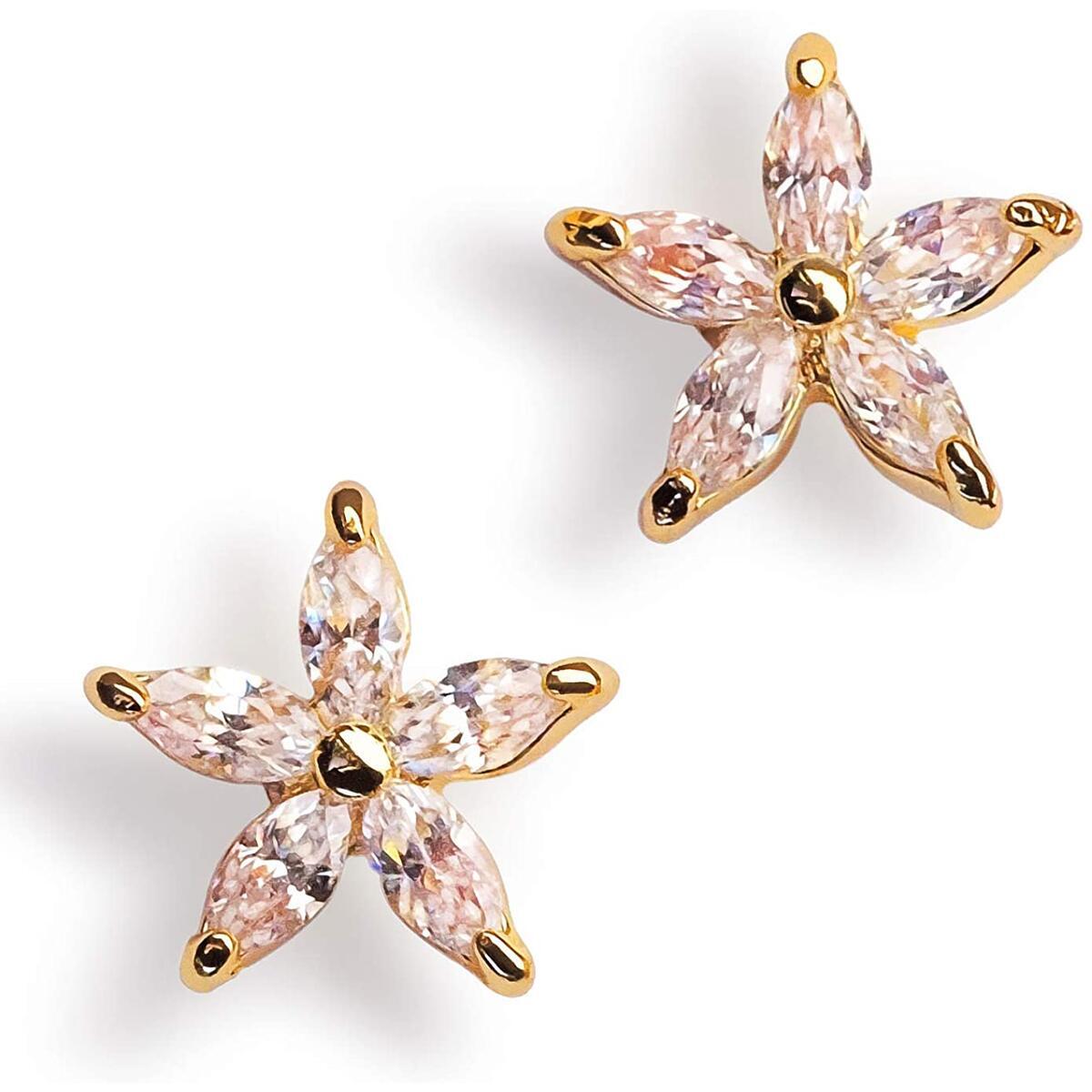 Flower Stud Earrings (Clear White)