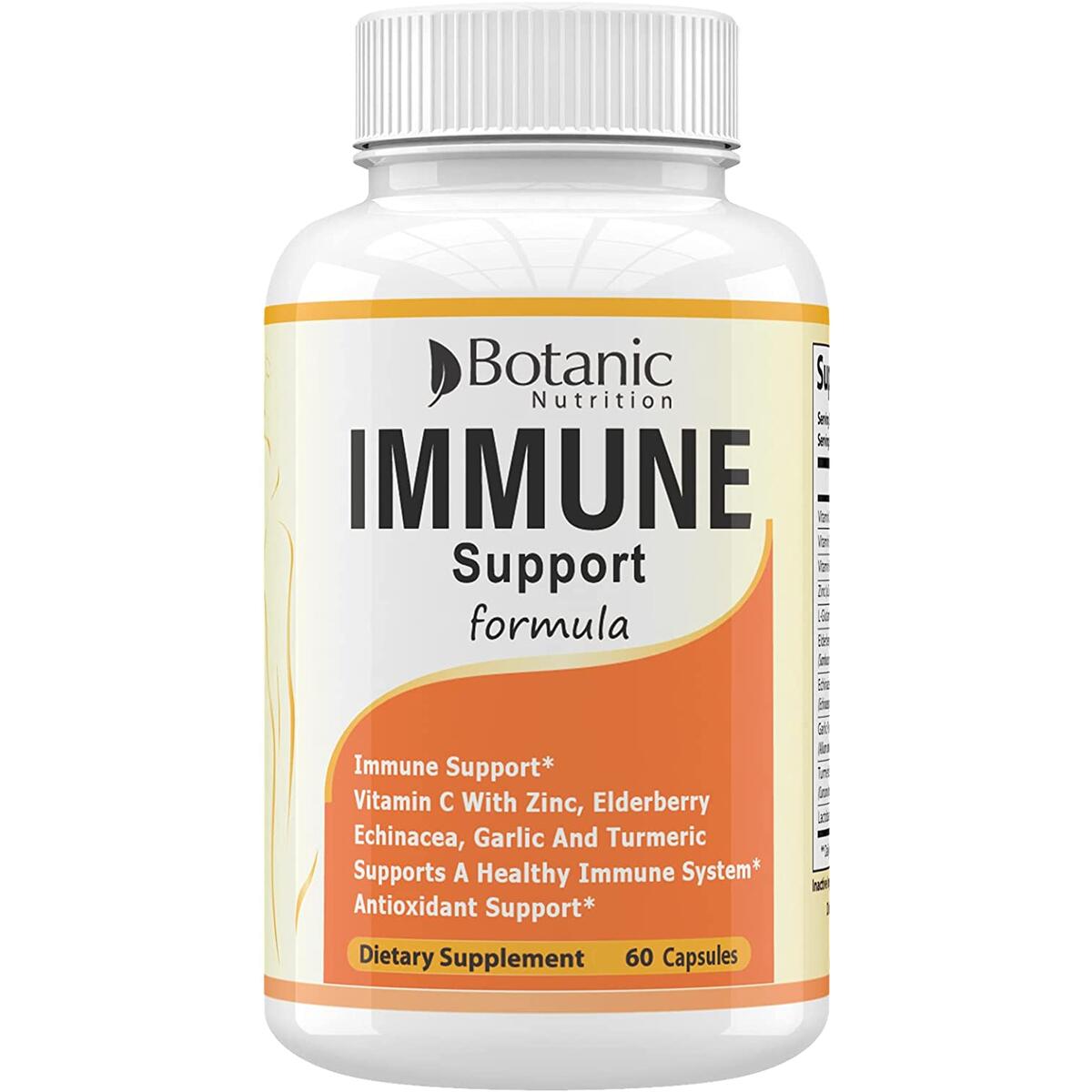 10-in-1 Immune Support Supplement. Immune Booster-Immunity Vitamins C, E, B6, Zinc, Elderberry, Echinacea, Garlic Powder, Turmeric Curcuminoids. 60 Veg Caps