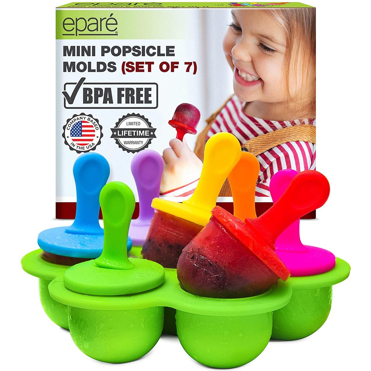 Toddler Popsicle Molds - Ice Cream Treat Tray - For Baby Teething Ice Pop Maker - Mini BPA Free Food Silicone Mold by Eparé